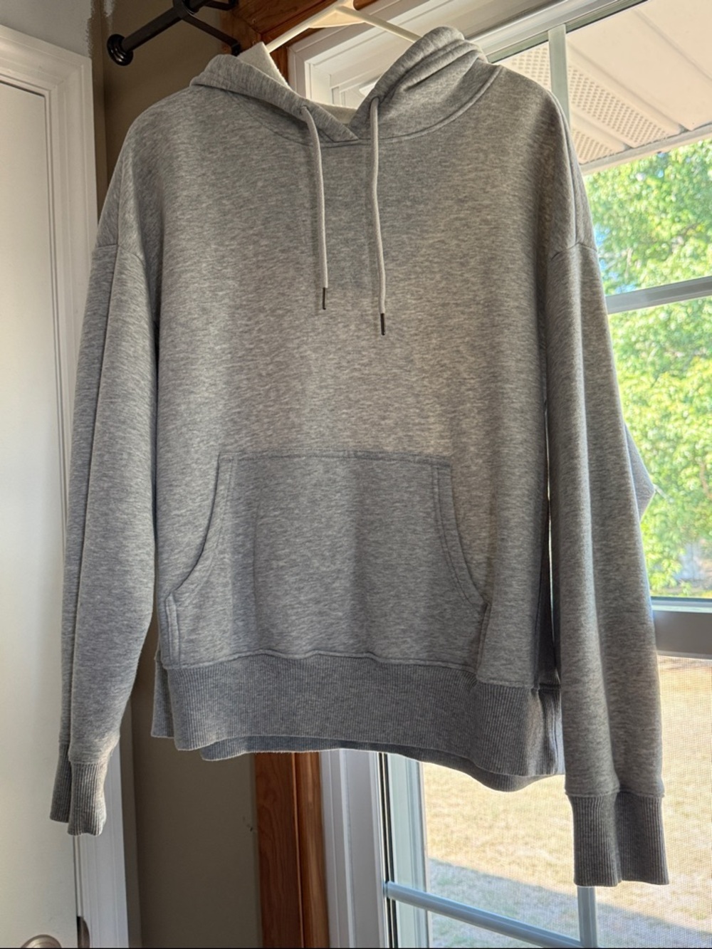 Women’s Gray Hooded Pullover Sweatshirt